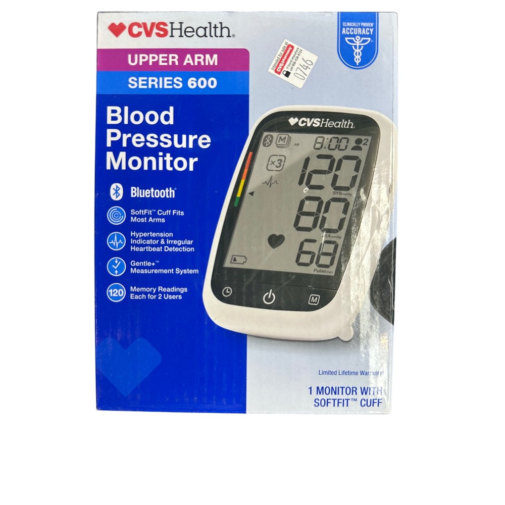CVS Health Series 600 Upper Arm Blood Pressure Monitor Bluetooth Accurate